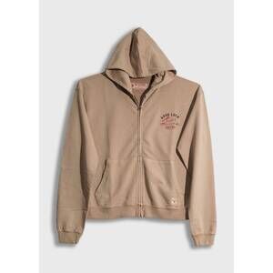 NEW IRON & RESIN men's good luck zip hoodie in tan